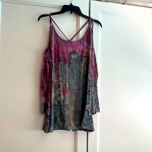 River & Sky Cold Shoulder Flow Top